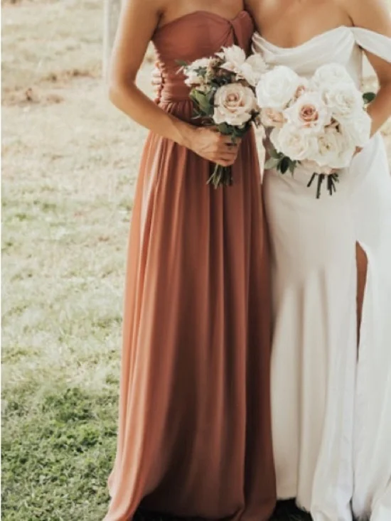 Birdy Grey Strapless Dusty Rose Chiffon Gown - Picture 6 of 6